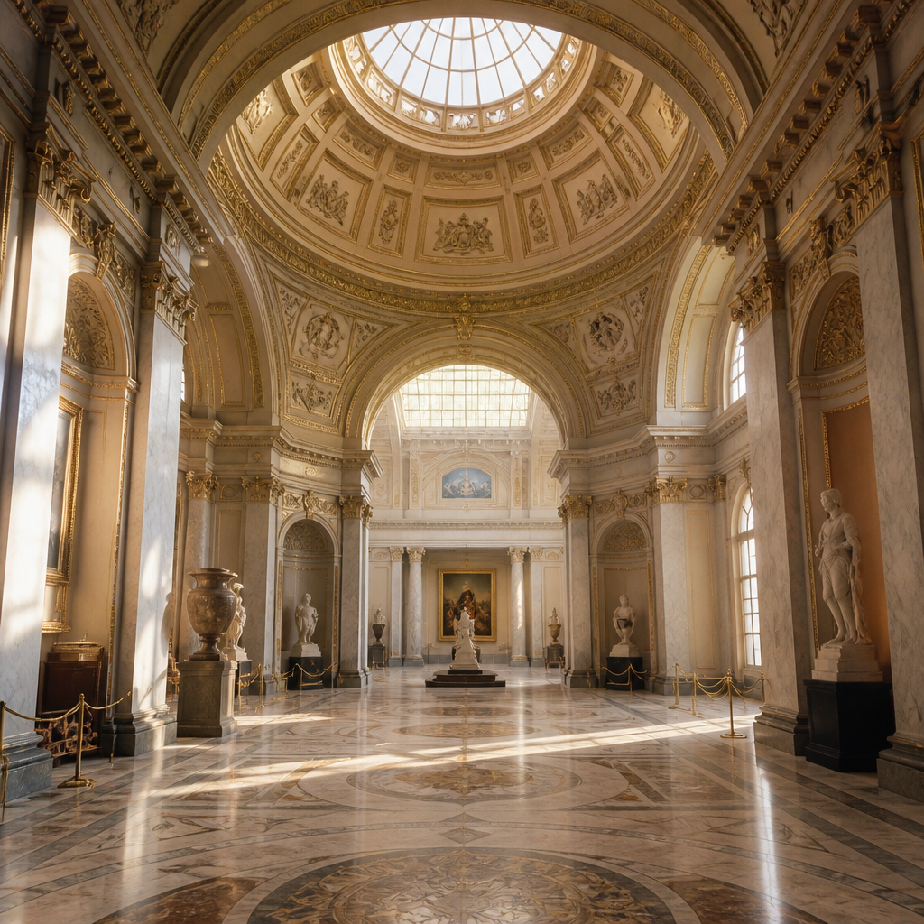 Prunkvoller Innenraum mit Kuppel als Symbolbild für das Kunsthistorische Museum Wien