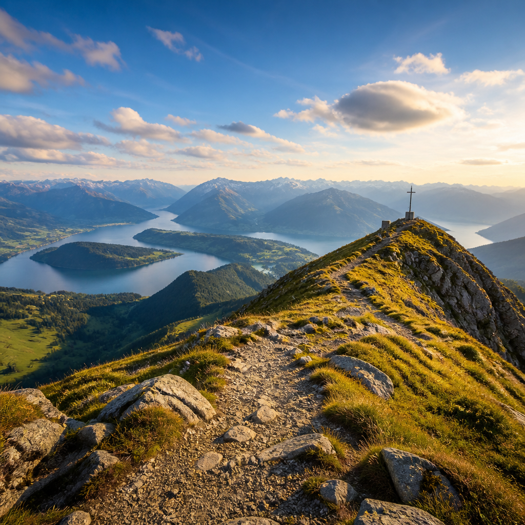 Schafberg wandern: Panoramablick vom Gipfelweg über die Salzkammergut-Seen