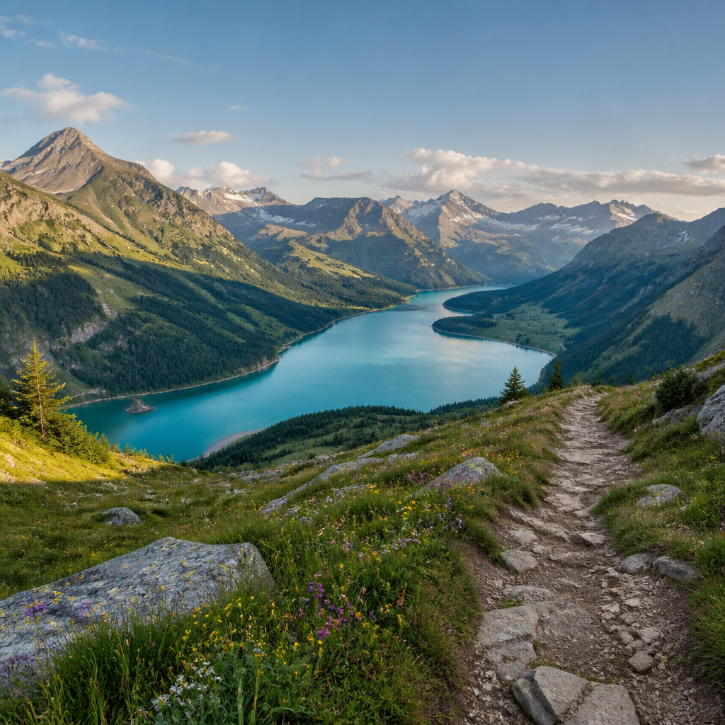 Panoramablick beim Zwölferhorn wandern über den Wolfgangsee und die umliegenden Berggipfel